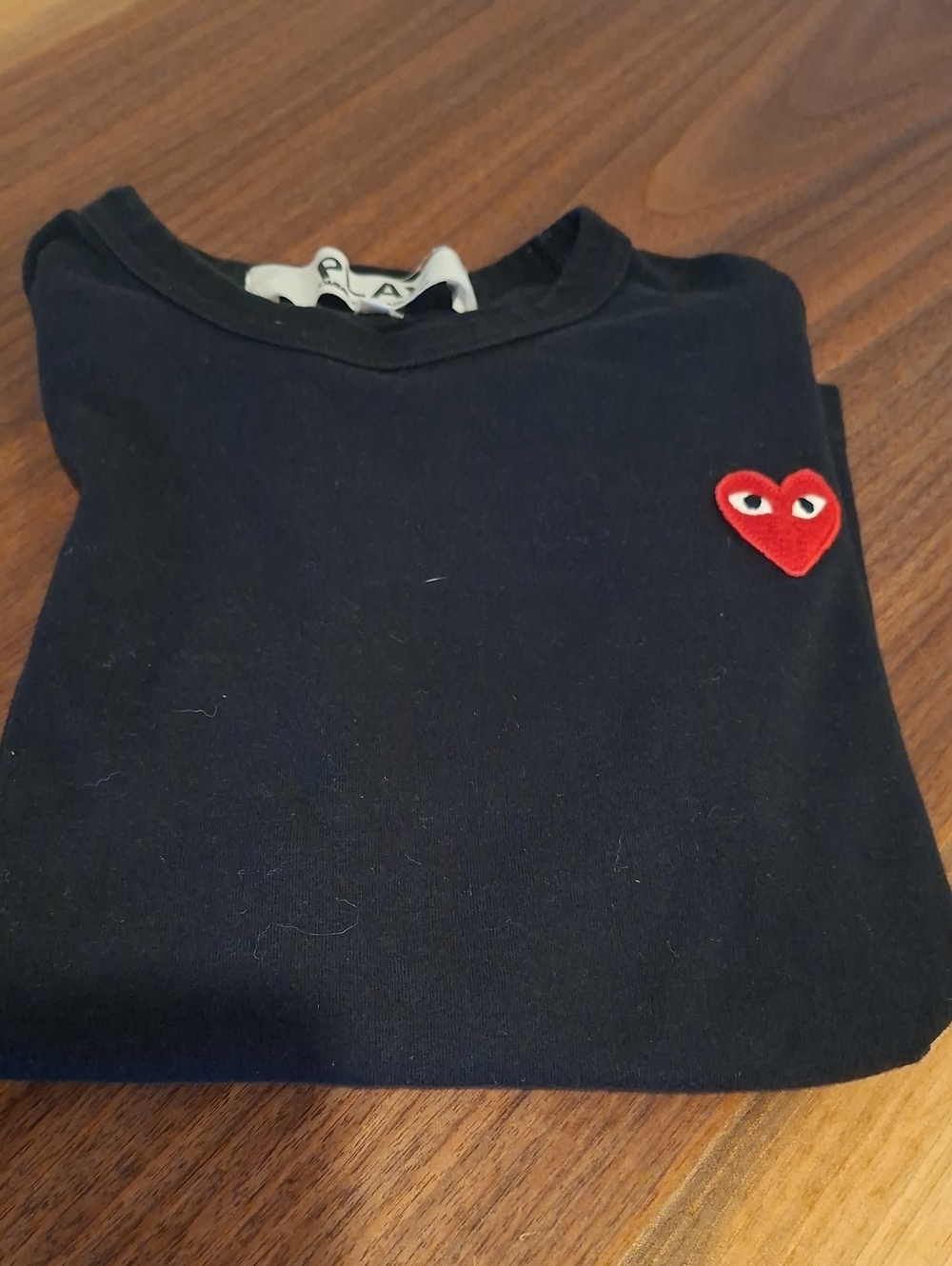 Comme Des Garcons Play Black Heart Shirt With Red Heart. Unisex Adult Small